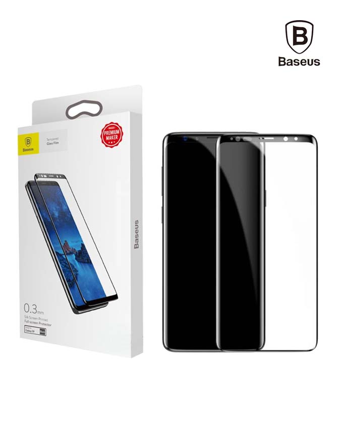 Baseus Tempered Glass 0.3mm All-screen Arc-surface For Galaxy S9 Plus Black (SGSAS9P-TM01)